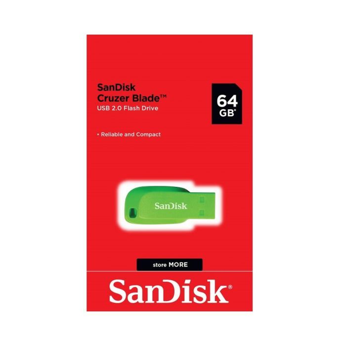 USB флеш накопитель SanDisk 32GB Cruzer Blade Green USB 2.0 (SDCZ50C-032G-B35GE) изображение 2