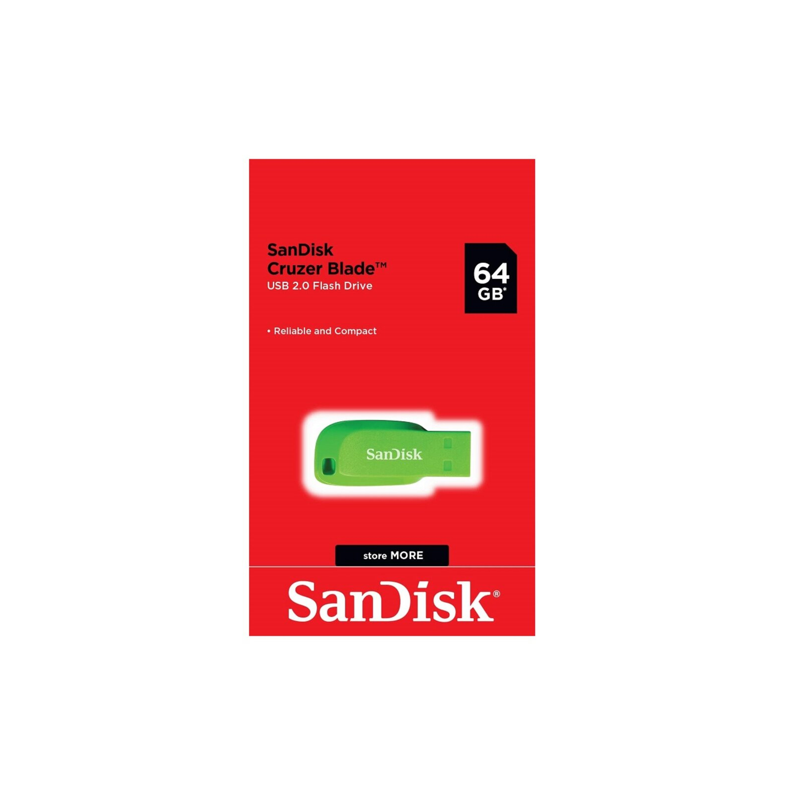 USB флеш накопитель SanDisk 32GB Cruzer Blade Green USB 2.0 (SDCZ50C-032G-B35GE) изображение 2