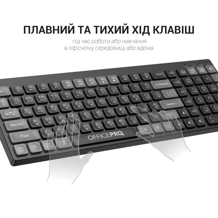 Клавиатура OfficePro SK985B Wireless/Bluetooth Black (SK985B) изображение 4