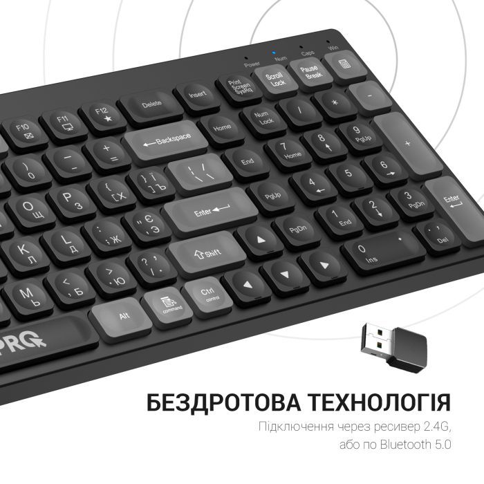 Клавиатура OfficePro SK985B Wireless/Bluetooth Black (SK985B) изображение 9
