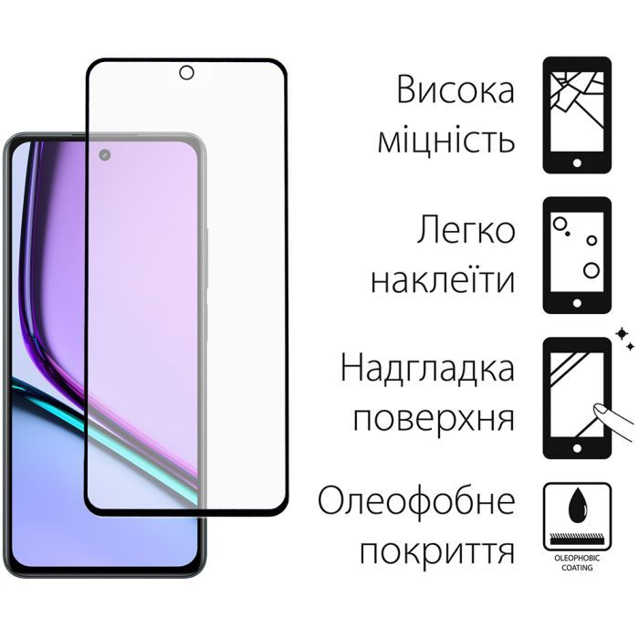 Скло захисне Dengos Realme C67 (black) (TGFG-340) зображення 2