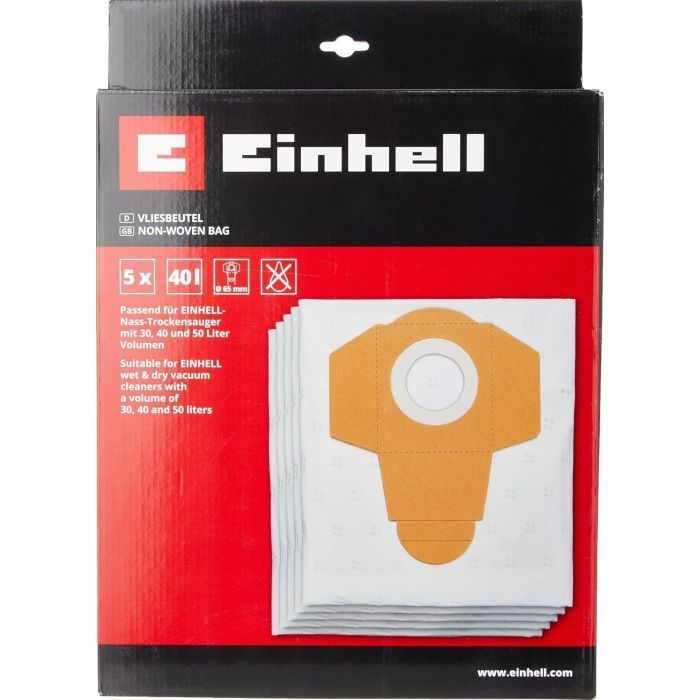 Мешок для пылесоса Einhell синтетический к моделям 30-50л, 5шт (2351195) изображение 4