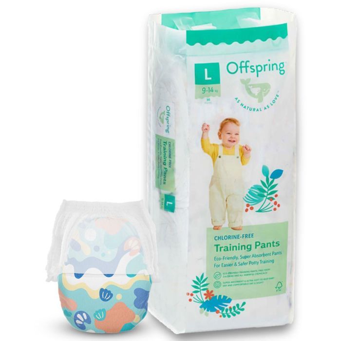 Подгузники Offspring трусики Размер L (9-14 кг) 36 шт, Подводный мир (9355465009053) (DP-OI-FAP-L36P-AQT)
