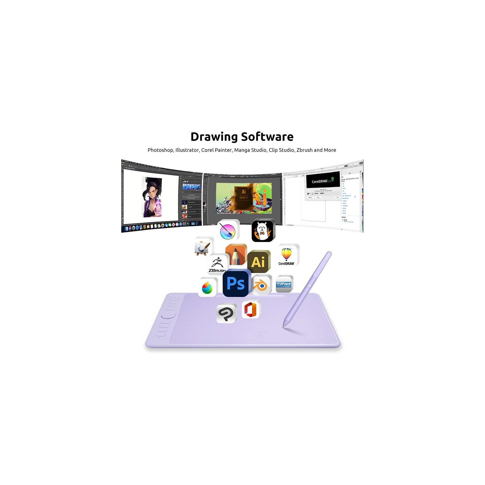 Графічний планшет Parblo Intangbo M Violet (INTANGBOMP) зображення 3