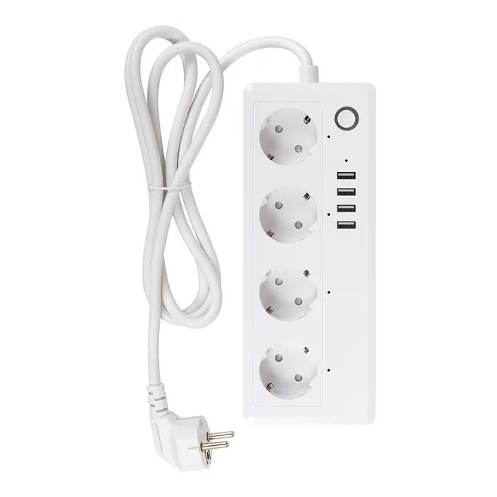 Мережевий подовжувач TUYA Smart 1.8м, 16A, 4*розетки/4*USB (HS082383) зображення 2