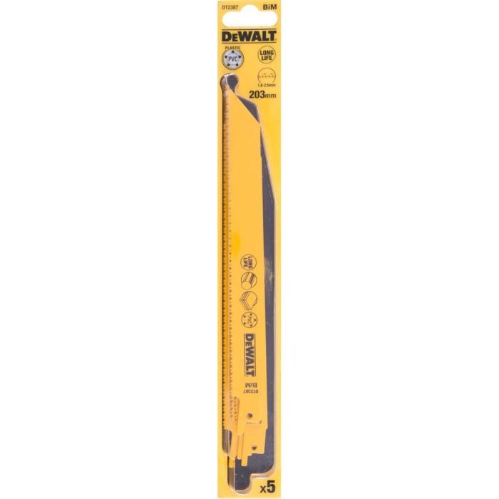 Полотно DeWALT биметаллическое, 203 мм, шаг зубьев 10-14 TPI, 5 шт (DT2387)