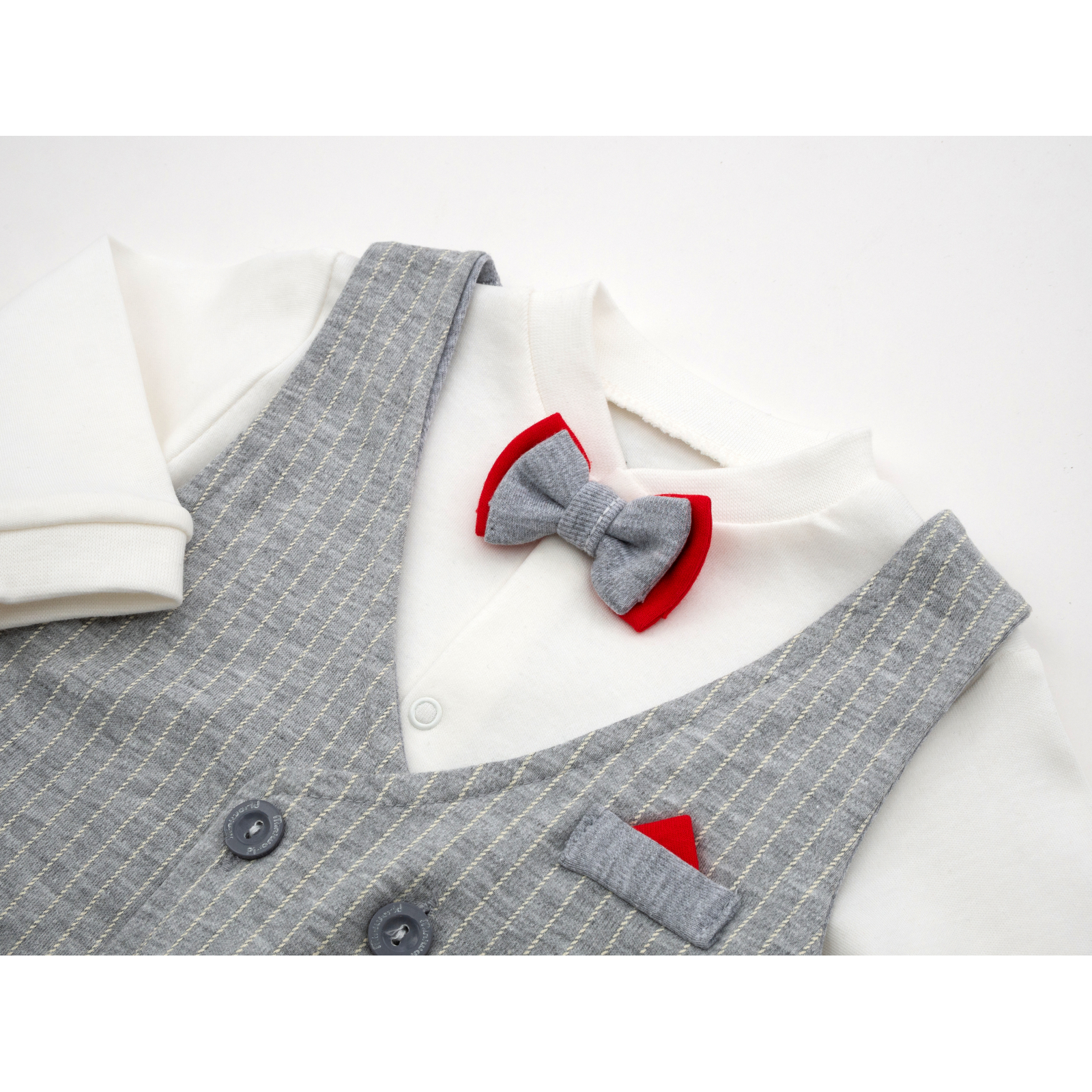 Набор детской одежды Miniworld с жилетом (14695-68B-gray) изображение 6