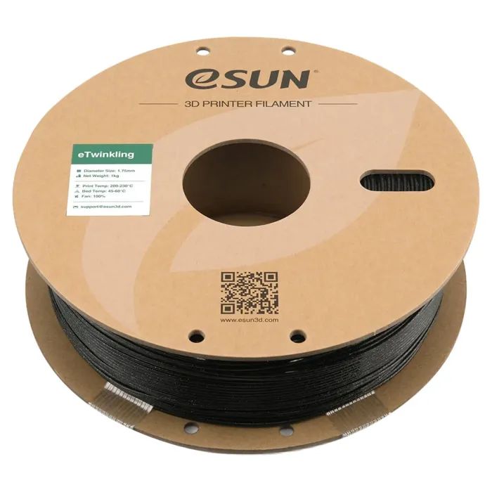 Пластик для 3D-принтера eSUN PLA eTwinkling 1кг, 1.75мм, black (ETWINKLING175B1) изображение 2