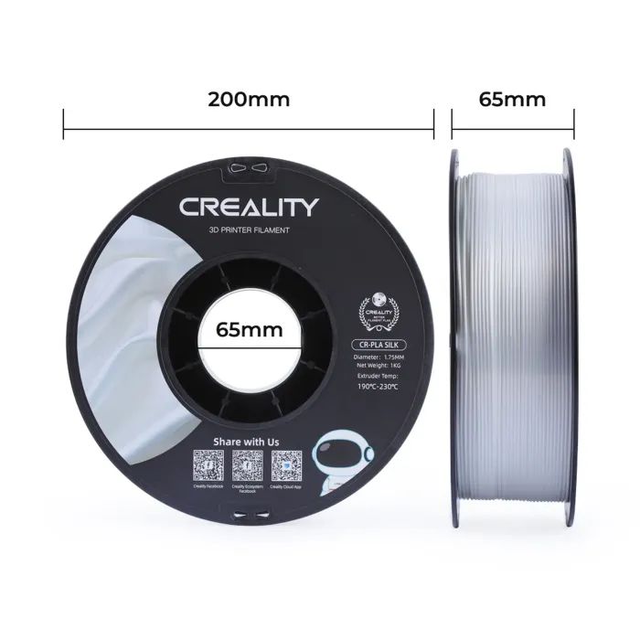 Пластик для 3D-принтера Creality PLA silky shine 1кг, 1.75мм, silver (3301120007) изображение 7