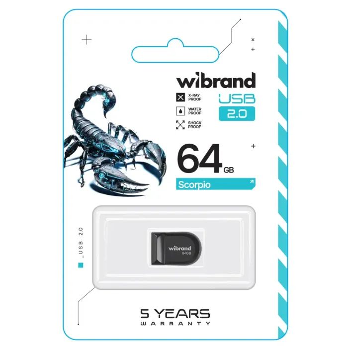 USB флеш накопичувач Wibrand 4GB Scorpio Black USB 2.0 (WI2.0/SC4M3B) зображення 2