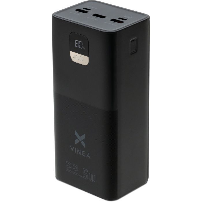 Батарея універсальна Vinga 50000 mAh 22.5W Display Black (VPBB5022)