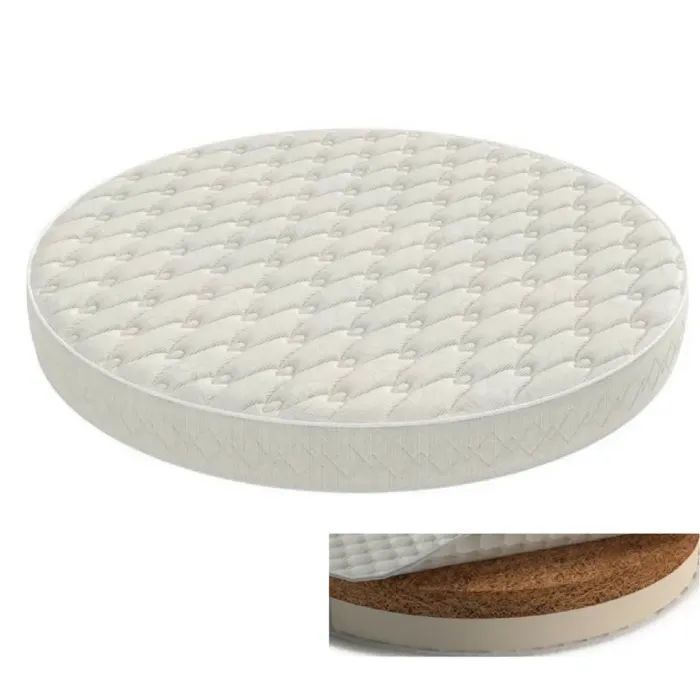 Матрас для детской кроватки Ingvart Smart Bed Round кокос+латекс, 72х72 см (344)