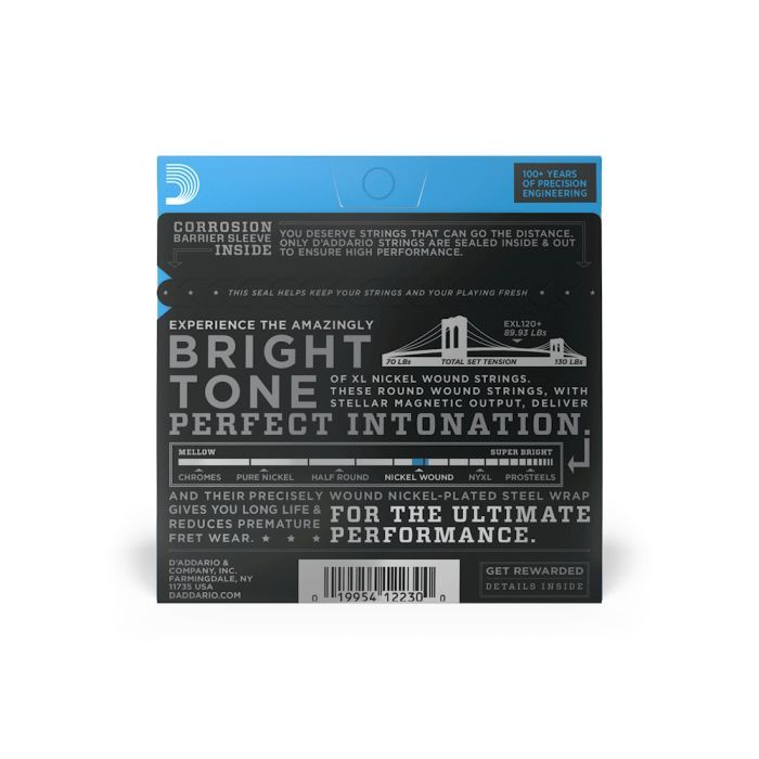 Струны для гитары D'Addario XL Nickel Wound Super Light Plus (9.5-44) (EXL120+) изображение 3