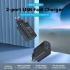 Зарядний пристрій Vention 2xUSB 38W (USB-C+USB-A) PD+QC3.0 black (FBIB0-EU) зображення 2