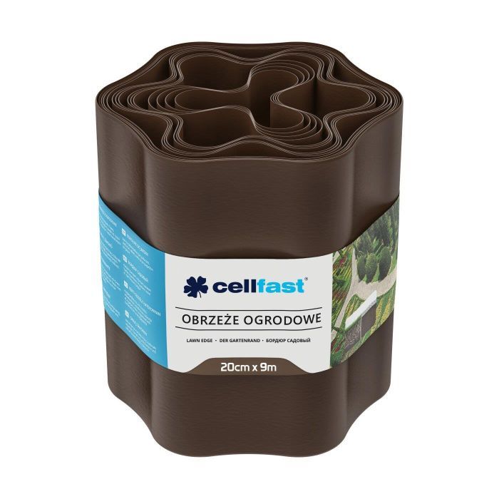 Садовое ограждение Cellfast газонная, бордюрная, волнистая, 20смх9м, темно-зеленый (30-023H)