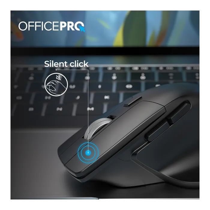 Мишка OfficePro M395B Silent Click Ergonomic Wireless Black (M395B) зображення 10