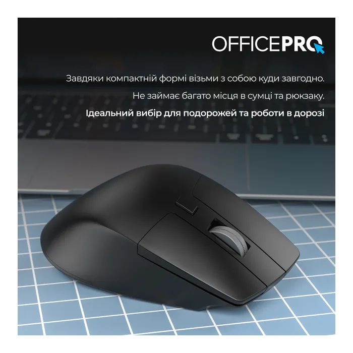 Мишка OfficePro M395B Silent Click Ergonomic Wireless Black (M395B) зображення 12