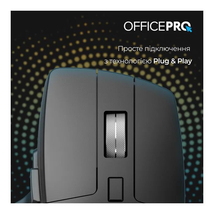 Мишка OfficePro M395B Silent Click Ergonomic Wireless Black (M395B) зображення 8