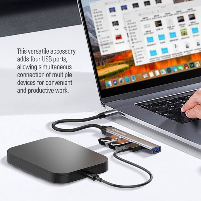 Концентратор ColorWay USB-C 4-в-1 USB2.0х3/USB3.0 (CW-HUB04) изображение 12