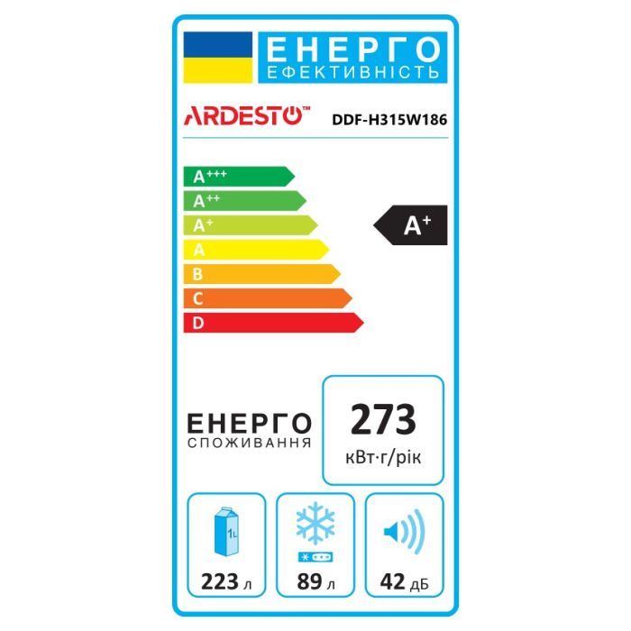 Холодильник Ardesto DDF-H315W186 зображення 3