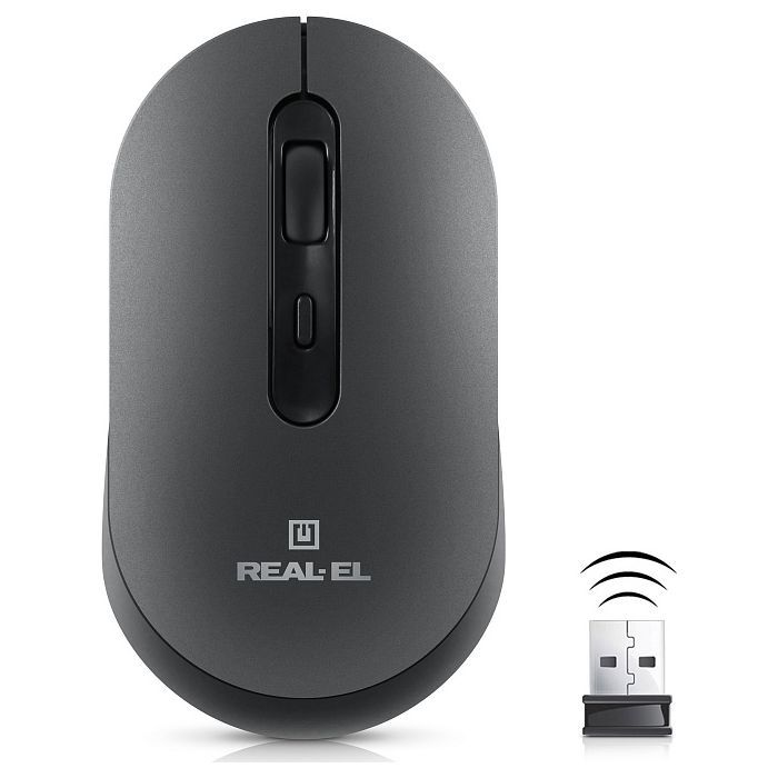 Мишка REAL-EL RM-470W Wireless/Bluetooth Dark Gray (EL123200049) зображення 2