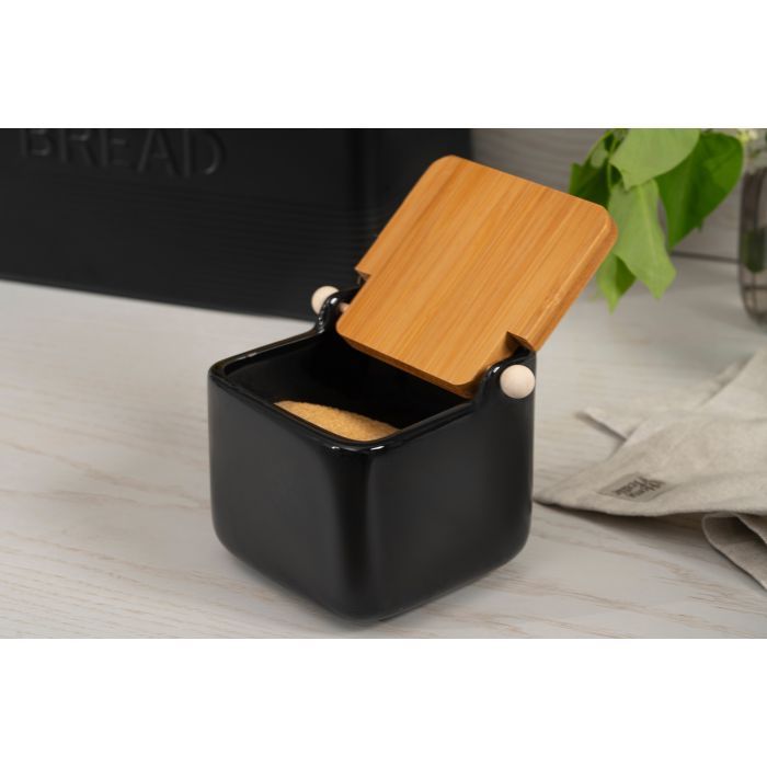 Цукорниця Ardesto Midori 12х12х11см, 840мл, кераміка, бамбук, біла (AR0907W) зображення 9