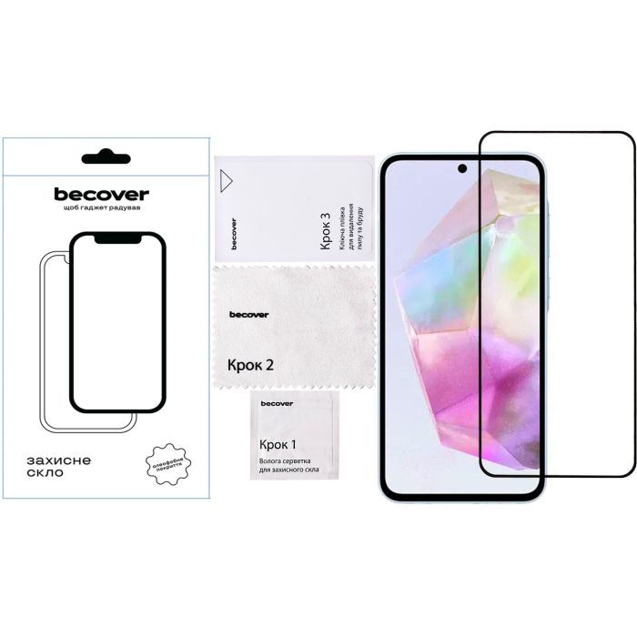 Стекло защитное BeCover Samsung Galaxy A36 SM-A366 Black (712886) изображение 3