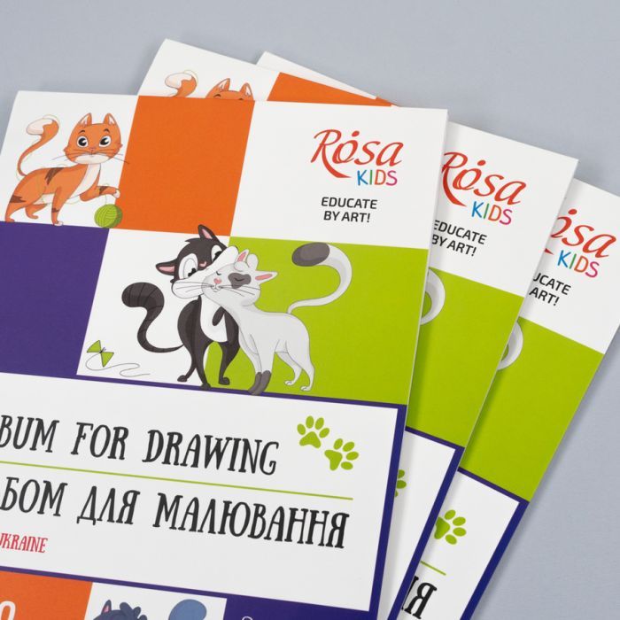 Альбом для малювання Rosa Kids склейка Cats А4 20 аркушів (4823098543046) зображення 2