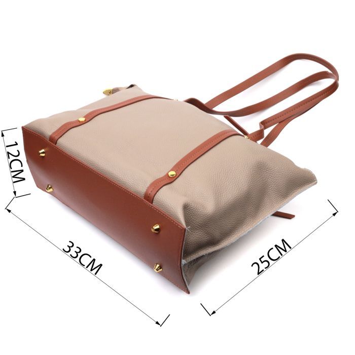 Сумка Vintage Женская из натуральной кожи Бежевая (22304) изображение 3