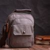 Сумка Vintage Мужская из плотного текстиля Серая (22217) изображение 10