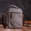 Сумка Vintage Мужская из плотного текстиля Серая (22217) изображение 11