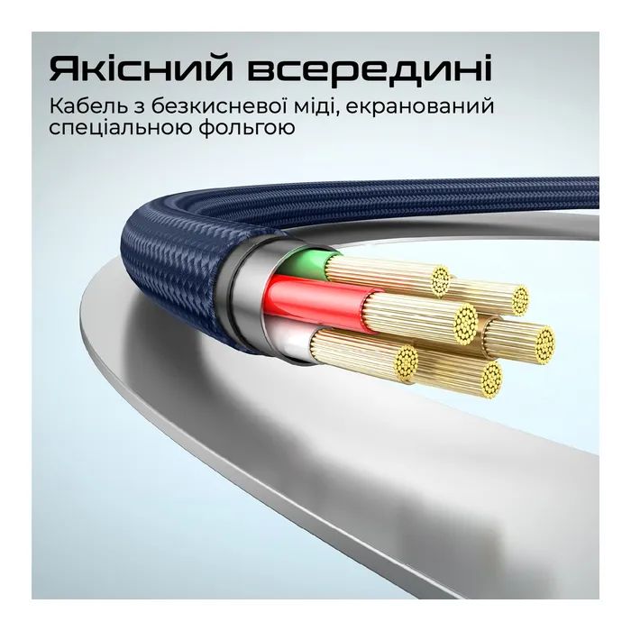 Дата кабель USB-C to USB-C springy.blue Promate (springy.blue) изображение 5