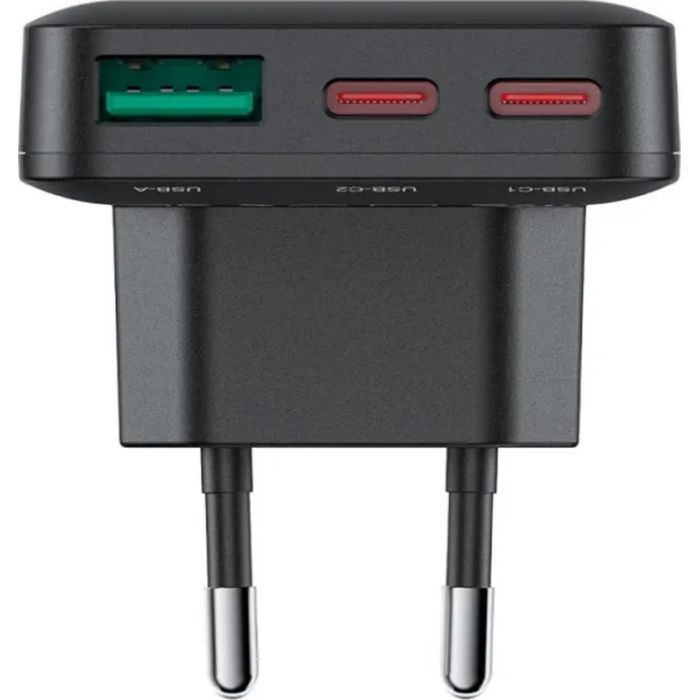 Зарядний пристрій Acefast 3xUSB 65W (2xUSB-C+USB-A) Gan A100 Fast Charger Ultra thin black (6974316283492) зображення 4
