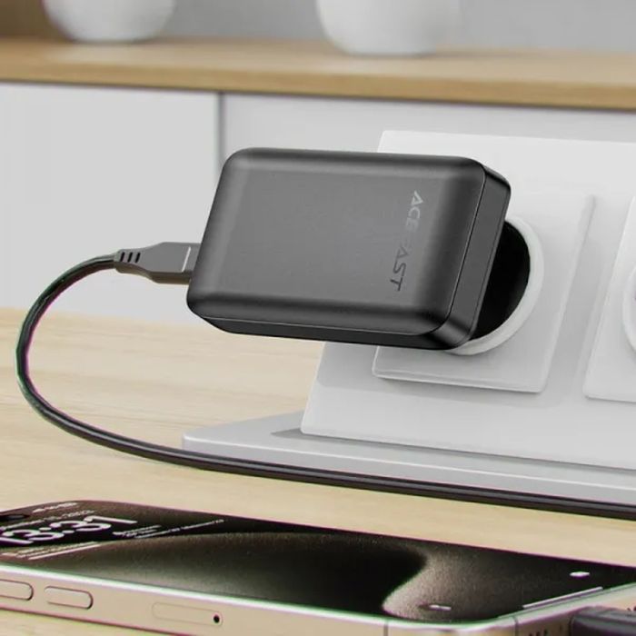 Зарядний пристрій Acefast 3xUSB 65W (2xUSB-C+USB-A) Gan A100 Fast Charger Ultra thin black (6974316283492) зображення 8