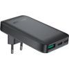Зарядний пристрій Acefast 3xUSB 65W (2xUSB-C+USB-A) Gan A100 Fast Charger Ultra thin black (6974316283492)