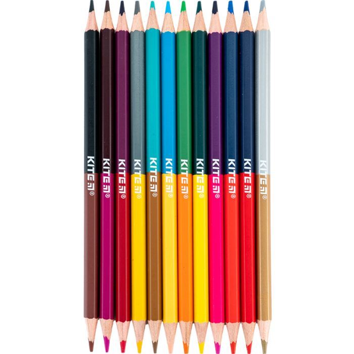 Олівці кольорові Kite Classic двосторонні, 12 кольорів (K-054) зображення 3