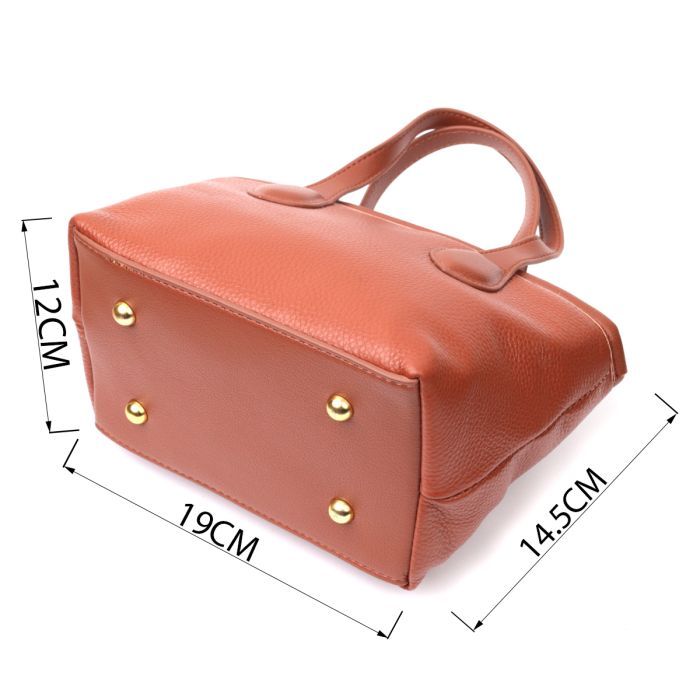 Сумка Vintage Из натуральной кожи Коричневая (22285) изображение 3