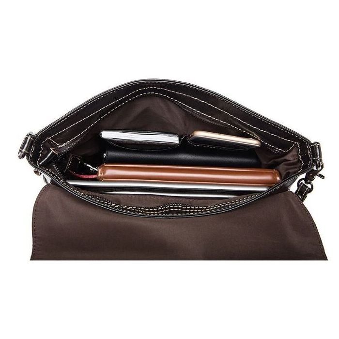 Сумка Vintage Кожаная Черная (14852) изображение 6