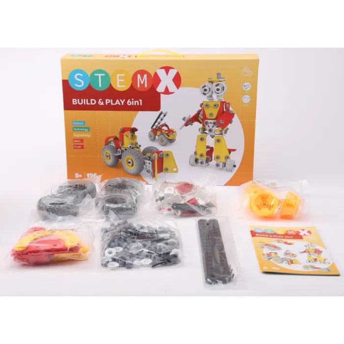 Конструктор Stem с болтами Build&Play 6 в 1 на 196 деталей (3858894673285) изображение 9