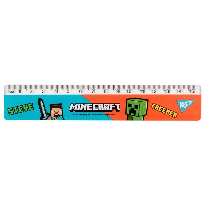 Лінійка Yes Minecraft блакитно-червона 15 см (370654) зображення 2