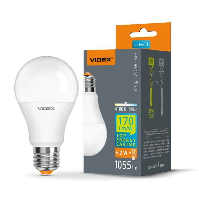 Лампочка Videx LED A60h 6.2W E27 4100K (VL-A60h-62274) изображение 3