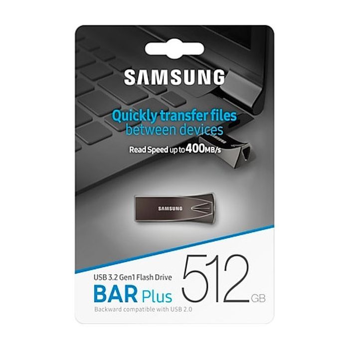 USB флеш накопитель Samsung 512GB Bar Plus Titanium Gray USB 3.2 (MUF-512BE4/APC) изображение 7