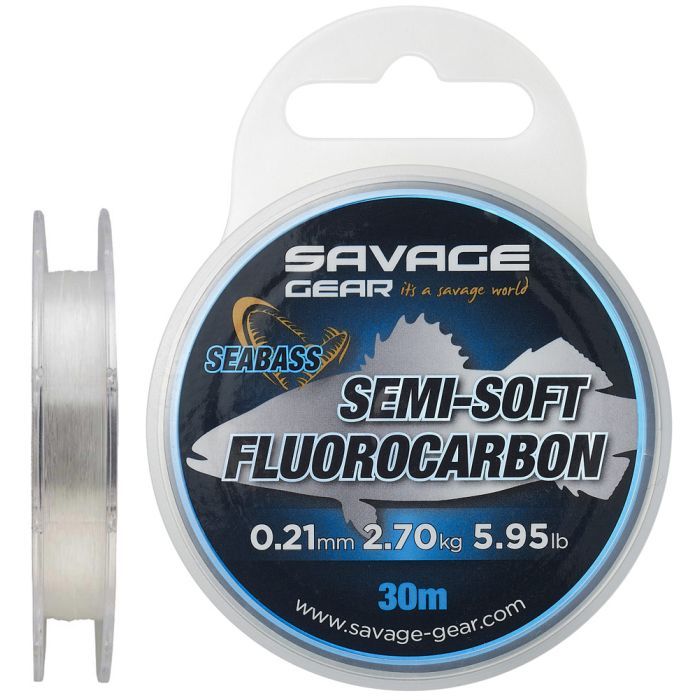 Флюорокарбон Savage Gear Semi-Soft Seabass 30m 0.25mm 3.66kg Clear (1854.18.66)