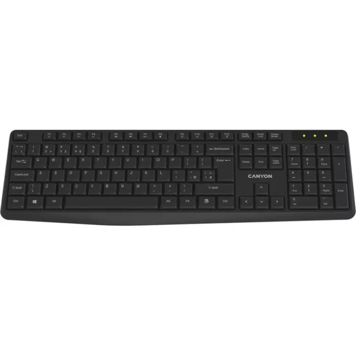 Клавиатура Canyon KB-W01 Water resistant Wireless UA Black (CNE-CKEYW01)