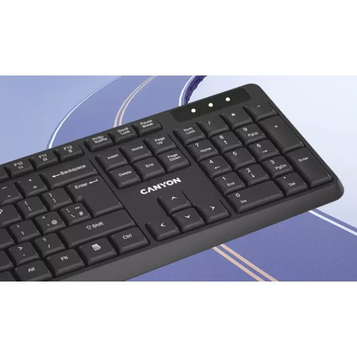 Клавиатура Canyon KB-W01 Water resistant Wireless UA Black (CNE-CKEYW01) изображение 5