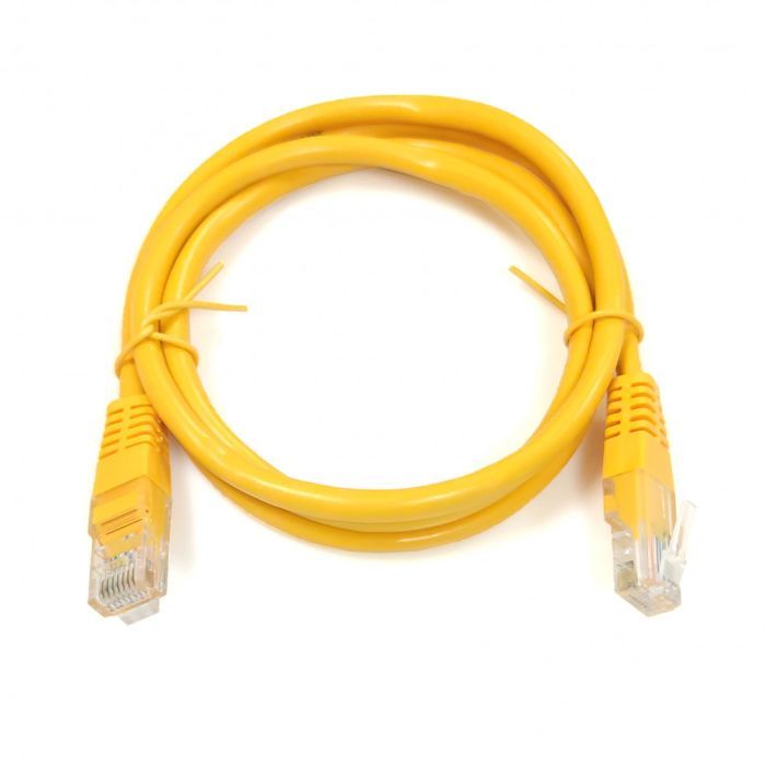 Патч-корд 0.5м, UTP, cat.5e, CU, 24AWG, yellow Kingda (KD-PAUT3050YL)