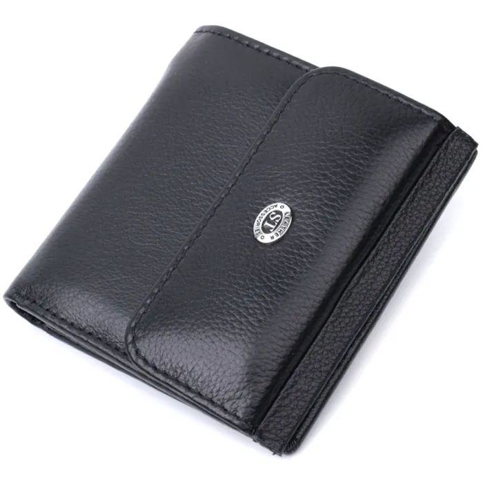Портмоне ST Leather З натуральної шкіри Чорне (22724)
