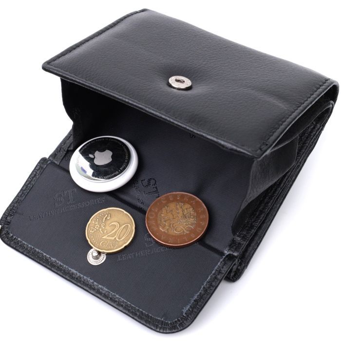 Портмоне ST Leather З натуральної шкіри Чорне (22724) зображення 5
