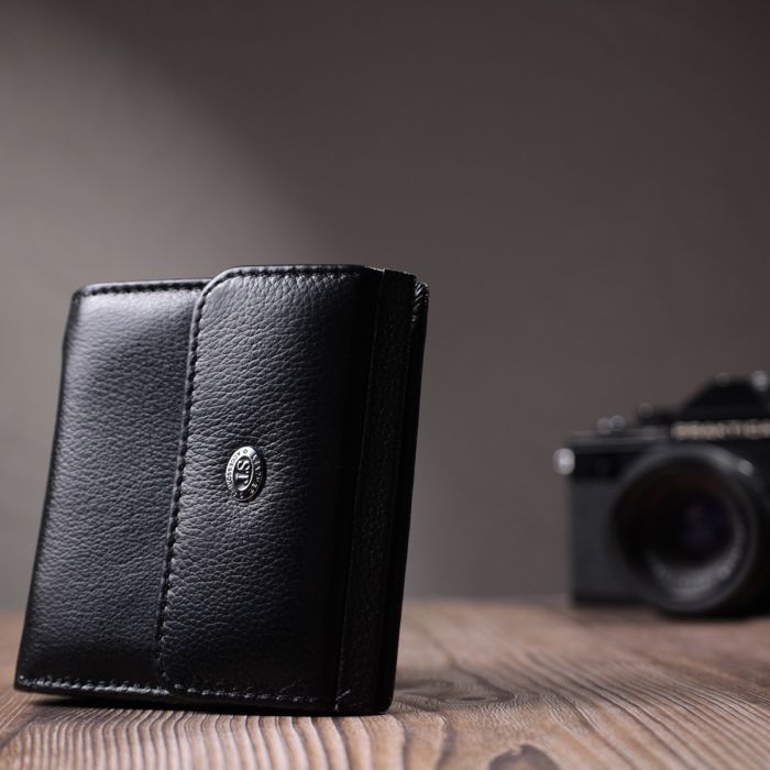 Портмоне ST Leather З натуральної шкіри Чорне (22724) зображення 8