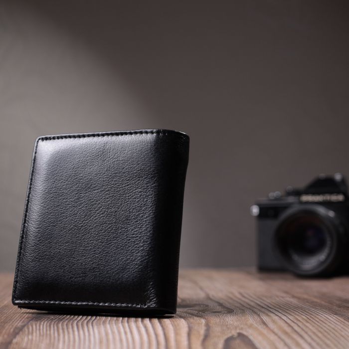 Портмоне ST Leather З натуральної шкіри Чорне (22724) зображення 9
